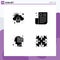 4 User Interface Solid Glyph Pack of modern Signs and Symbols of security, book, secure, newspaper, head