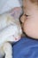 4-year boy and cat sleeping