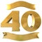 40 3d render anniversary golden sign