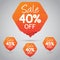 40% 45% Sale, Disc, Off on Cheerful Orange Tag for Marketing Retail Element Design