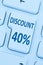 40% forty percent discount button coupon sale online shopping in