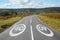 40 mph signs on a country road, Dartmoor England.