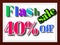 40% off flash sale 3d text illustration in the brown fram.