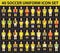 40 soccer football yellow uniform icon set