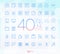 40 Trendy Thin Icons Set 1