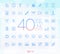 40 Trendy Thin Icons Set 4