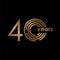 40 Year Anniversary Luxury Gold Black Logo Vector Template Design Illustration