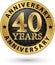 40 years anniversary gold label, vector illustration