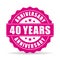 40 years anniversary vector icon