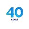 40 Years Excellent Anniversary Celebration Blue Dash Vector Template Design Illustration