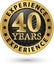 40 years experience gold label, vector