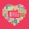 40 years of wedding or marriage vector icon, illustration