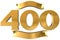 400 3d render anniversary golden sign