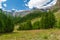 4000+ meters high  peaks behind the melting Fee Glacier Feegletscher in Saas-Fee