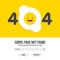 404 error with fried egg vector on yellow