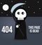 404 error message - page not found - Grim Reaper