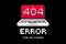 404 error not found page in 8 bit design vector
