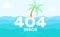 404 error not found page flat design with island background