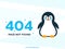 404 page not found vector with crying pinguin