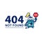 404 page not found vector with retro broken robot illustration for unavailable page website design