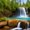 405 Dreamy Waterfall: A serene and dreamy background featuring a waterfall in soft and soothing colors that create a tranquil an