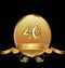 40th golden anniversary birthday seal icon vector