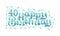 40th Happy Birthday lettering, 40 years Birthday beautiful typography design with aqua dots, lines, and leaves