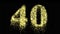 40th number gold firework night sparkle - video animation