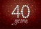 40th years happy birthday anniversary red card invitation white diamonds number