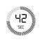 The 42 seconds icon, digital timer. clock and watch, timer, countdown symbol isolated on white background, stopwatch vector icon