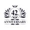 42nd Anniversary celebration, luxurious 42 years Anniversary logo design.