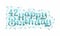42nd Happy Birthday lettering, 42 years Birthday beautiful typography design with aqua dots, lines, and leaves