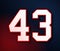 43 American Football Classic Sport Jersey Number in the colors of the American flag design Patriot, Patriots 3D illustration