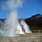 At 4300 m the El Tatio geysers are the highest geyser field in the world. We walked among dozens of spurting geysers, each marked