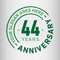 44 Years Anniversary Celebration Design Template. Anniversary vector and illustration. Forty-four years logo.