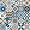 447_Lisbon geometric Azulejo tile vector pattern, Portuguese or Spanish retro old tiles mosaic