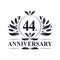 44th Anniversary celebration, luxurious 44 years Anniversary logo design