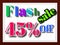 45% off flash sale 3d text illustration in the brown fram.