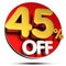 45 percent off 3D.with Clipping Path.