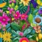 451 Hand-drawn Botanicals: An artistic and whimsical background featuring hand-drawn botanical elements in playful and vibrant c