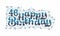 46th Happy Birthday lettering, 46 years Birthday beautiful typography design with blue and black dots, lines, and leaves