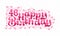 46th Happy Birthday lettering, 46 years Birthday beautiful typography design with pink dots, lines, and leaves