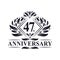 47 years Anniversary Logo, Luxury floral 47th anniversary logo