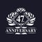 47 years Anniversary Logo, Luxury floral 47th anniversary logo