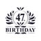 47 years Birthday logo, 47th Birthday celebration