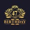 47 years Birthday Logo, Luxury Golden 47th Birthday Celebration