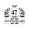 47th Anniversary celebration, luxurious 47 years Anniversary logo design.