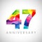 47th anniversary colorful facet numbers