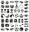 48 black and white pet shop silhouette elements