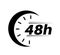 48 hours clock new vector icons. Delivery service, speedy delivery online deal remaining time web site symbols.